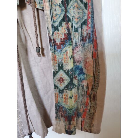 Angels Never Die Boho Ethnic Peasant Linen Blend Sleeveless Dress, Size Large - Picture 7 of 11
